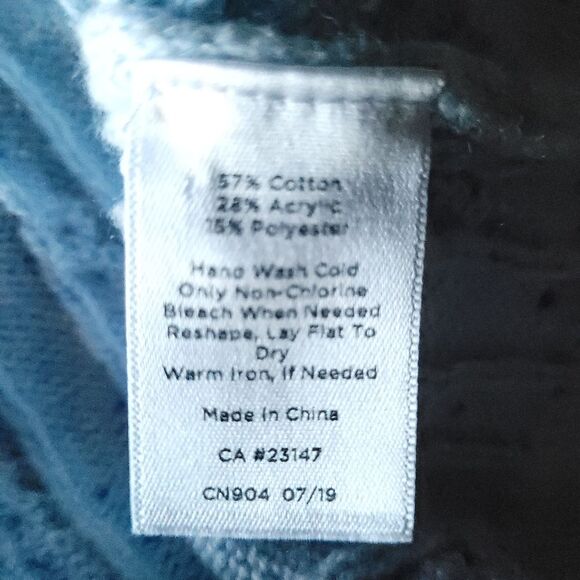 Talbots Cable Knit Confetti Flecked Light Blue Pullover Sweater Women's Size L - Picture 6 of 10